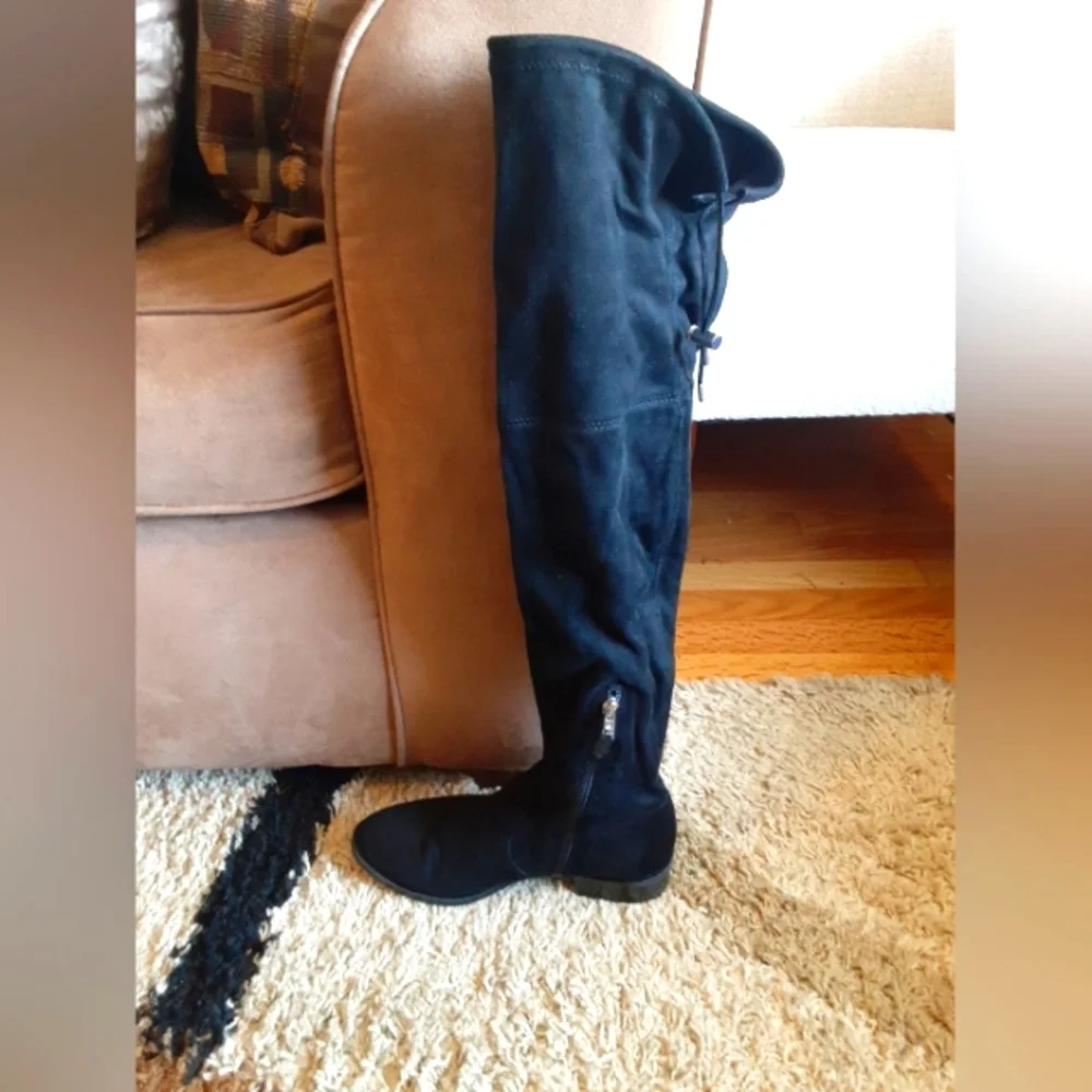 Sam Edelman Suede Leather Black Boots Over-the-Knee Women's Size 7.5